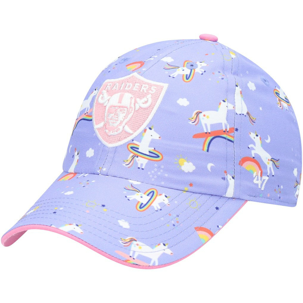 Las Vegas Raiders '47 Girls Preschool Unicorn Clean Up Adjustable Hat Purple - 47 brand