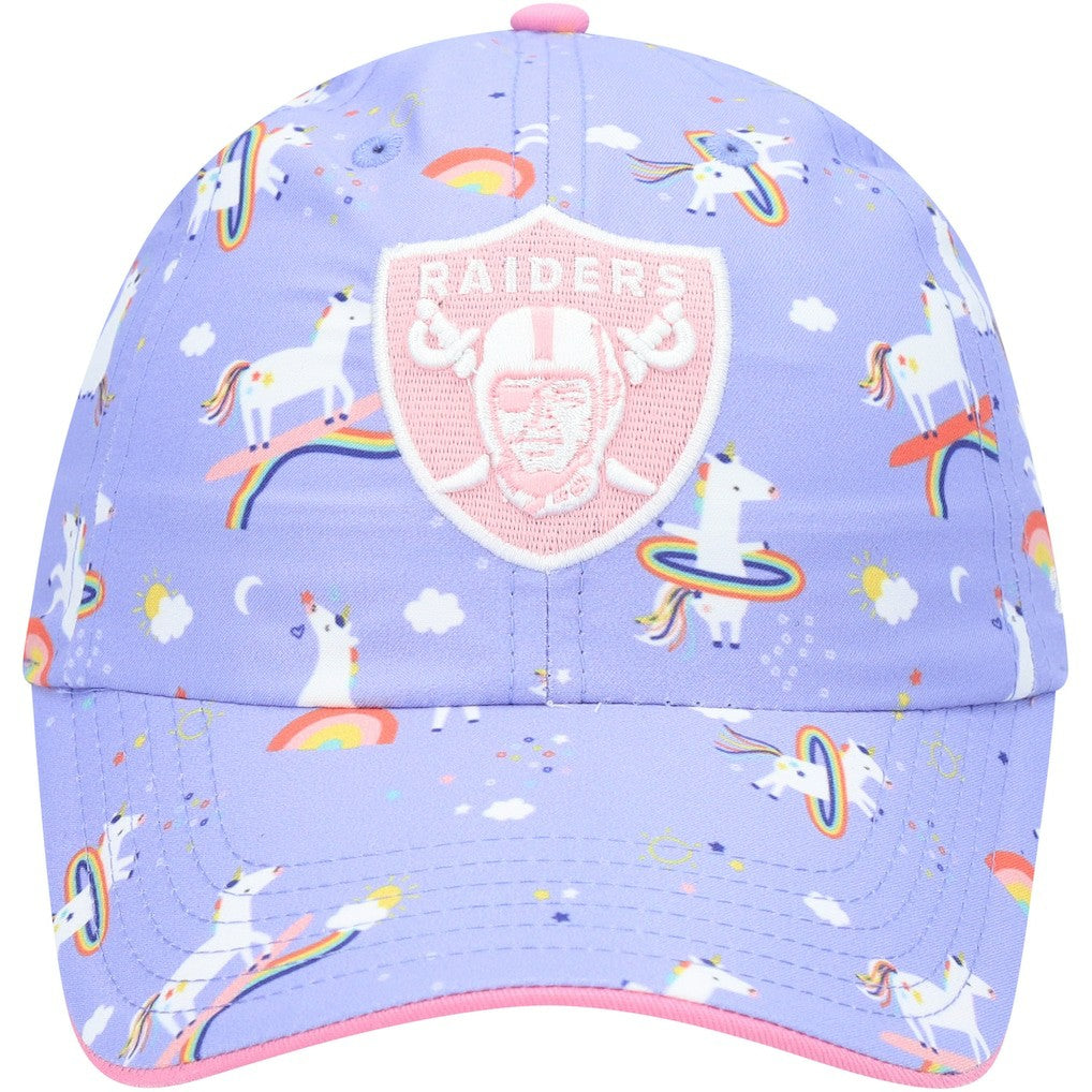 Las Vegas Raiders '47 Girls Preschool Unicorn Clean Up Adjustable Hat Purple - 47 brand