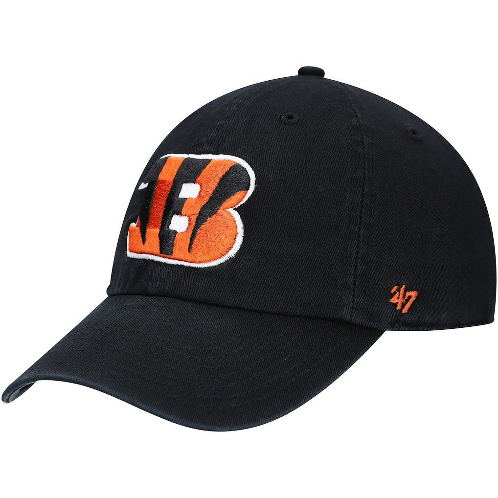 Cincinnati Bengals '47 Youth Logo Clean Up Adjustable Hat Black - 47 brand