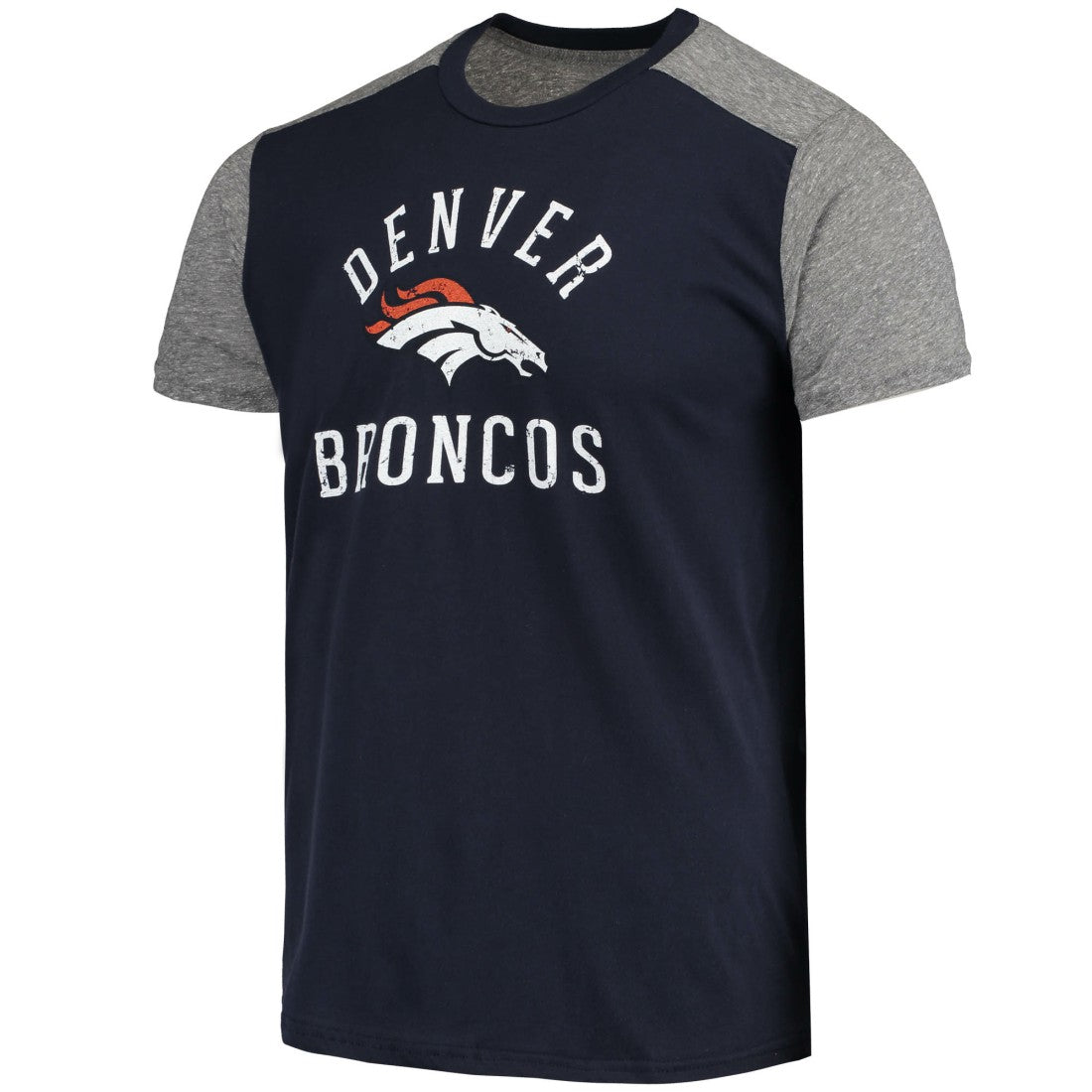 Denver Broncos Majestic Threads Field Goal Slub T-Shirt Navy/Gray - NFL