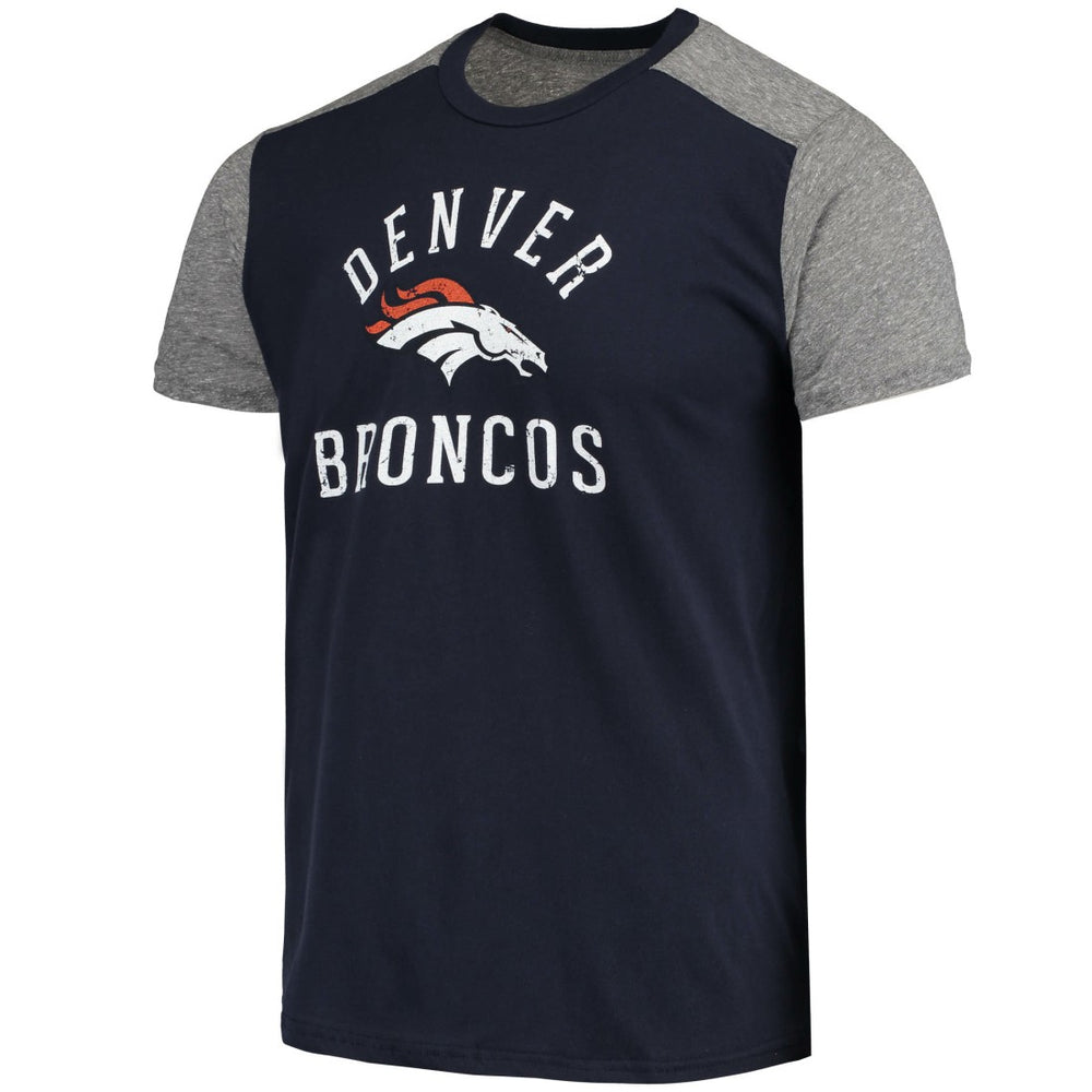 Denver Broncos Majestic Threads Field Goal Slub T-Shirt Navy/Gray - NFL