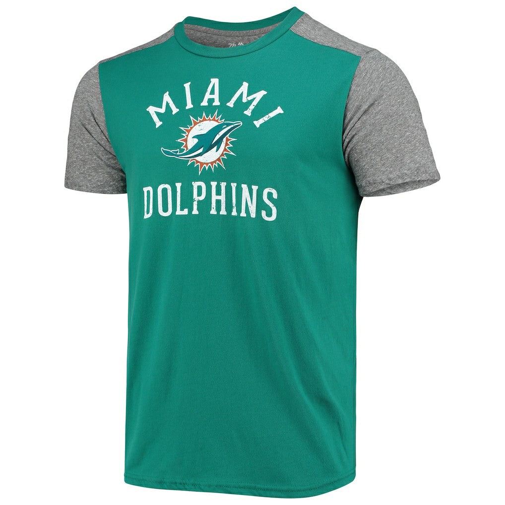 Miami Dolphins Majestic Threads Field Goal Slub T-Shirt Aqua/Gray - NFL