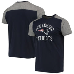 New England Patriots Majestic Threads Field Goal Slub T-Shirt Navy/Gray - NFL