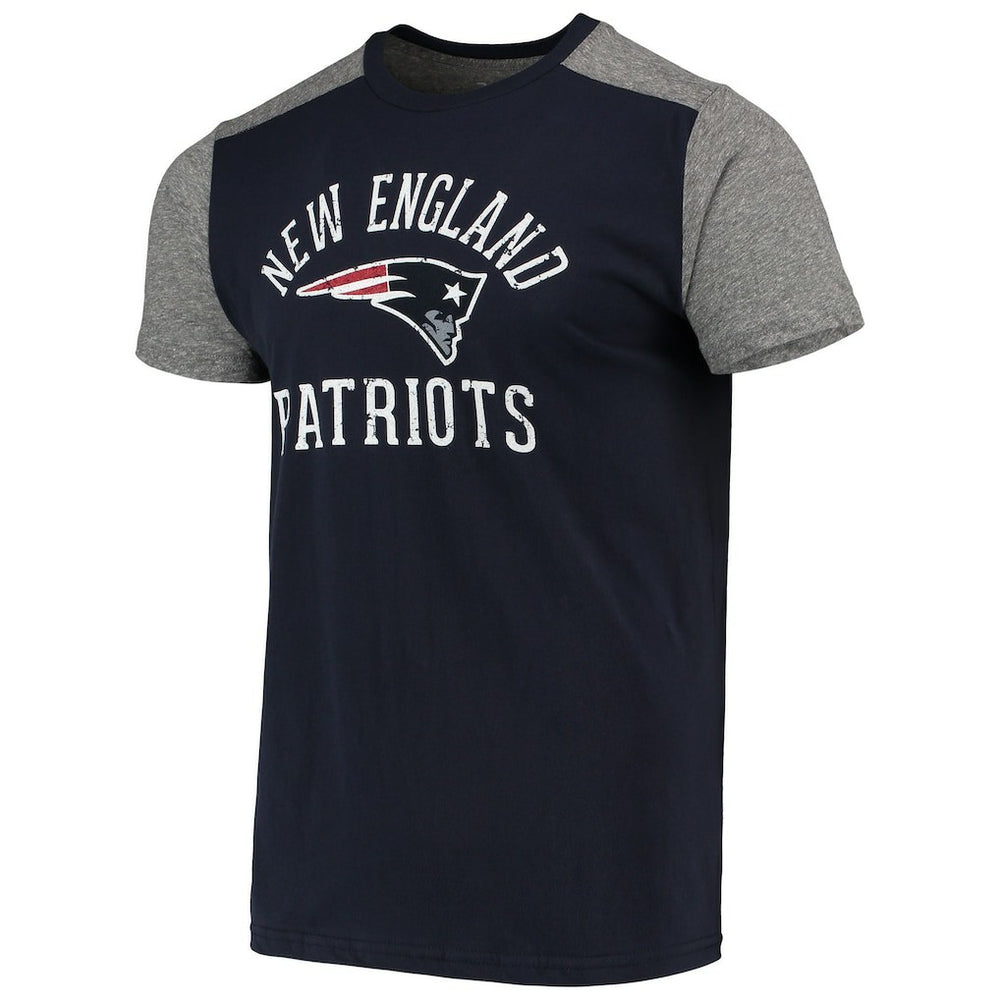 New England Patriots Majestic Threads Field Goal Slub T-Shirt Navy/Gray - NFL