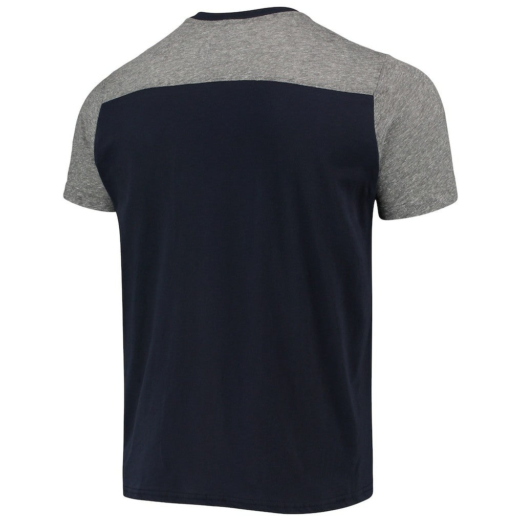 New England Patriots Majestic Threads Field Goal Slub T-Shirt Navy/Gray - NFL