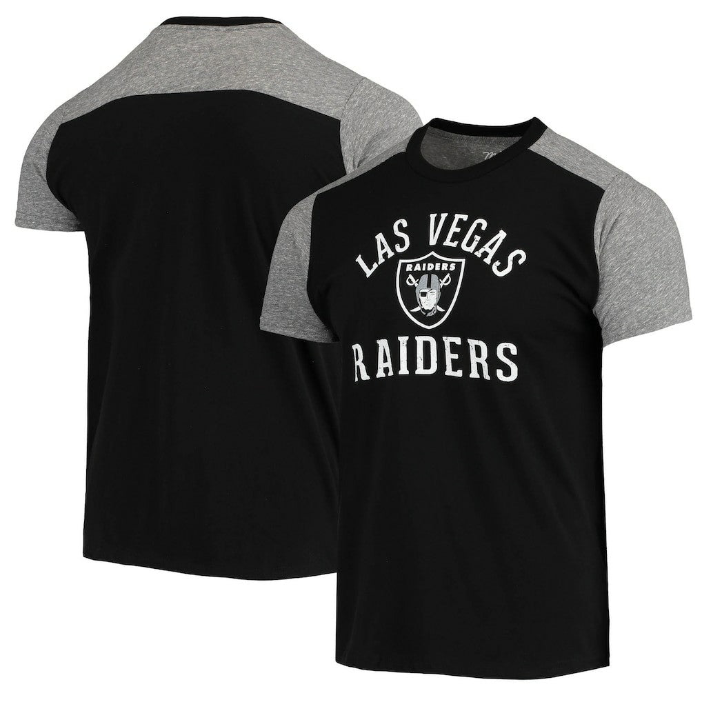 Las Vegas Raiders Majestic Threads Field Goal Slub T-Shirt Black/Gray - NFL