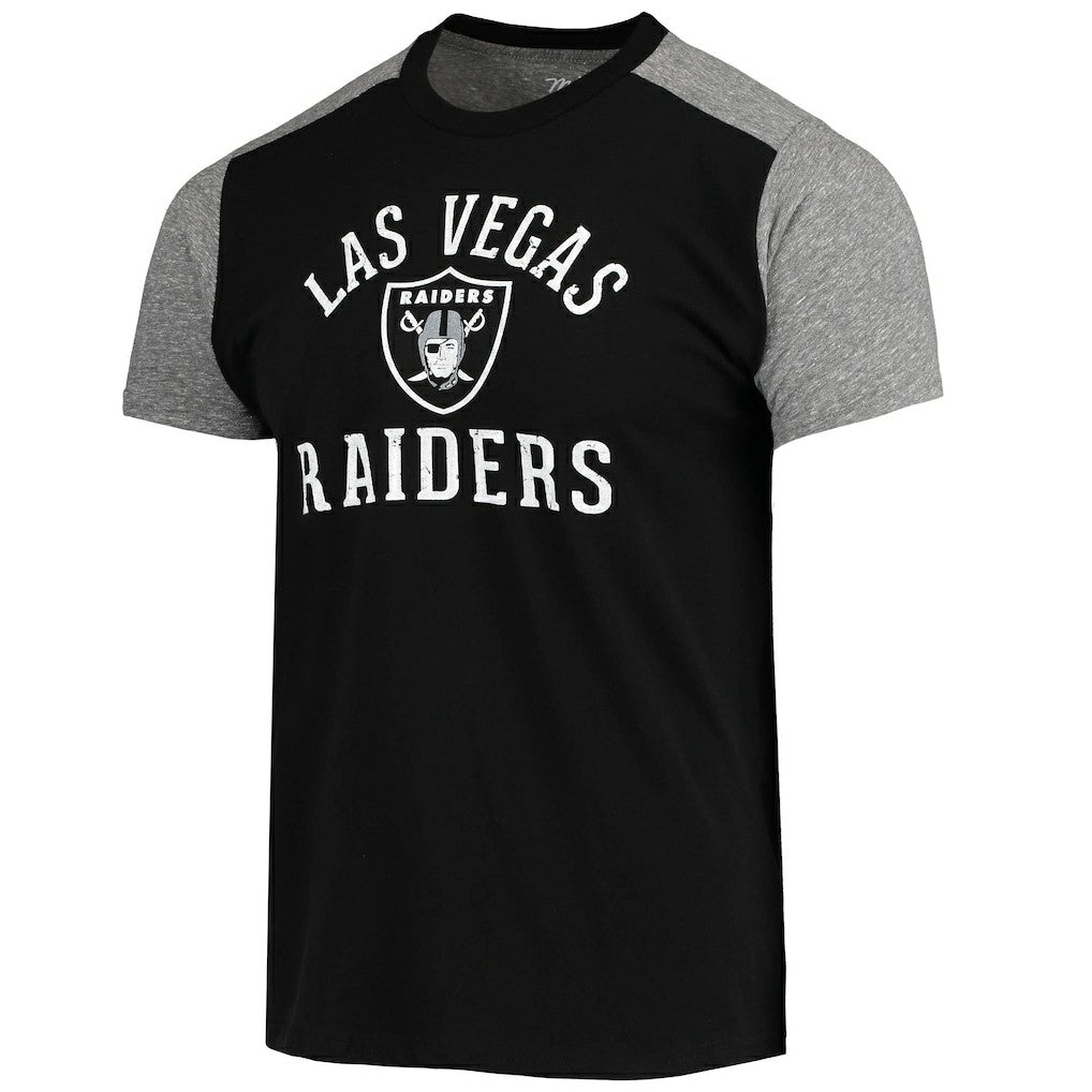 Las Vegas Raiders Majestic Threads Field Goal Slub T-Shirt Black/Gray - NFL