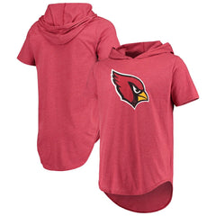 Arizona Cardinals Majestic Threads Primary Logo Tri-Blend Hoodie T-Shirt Cardinal - NFL