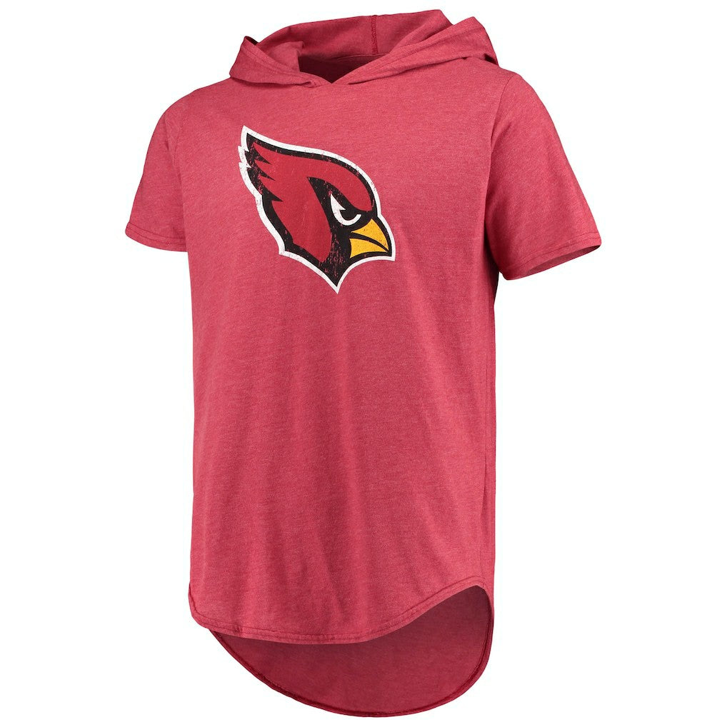 Arizona Cardinals Majestic Threads Primary Logo Tri-Blend Hoodie T-Shirt Cardinal - NFL