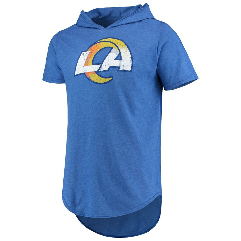 Los Angeles Rams Majestic Threads Primary Logo Tri-Blend Hoodie T-Shirt Royal - NFL