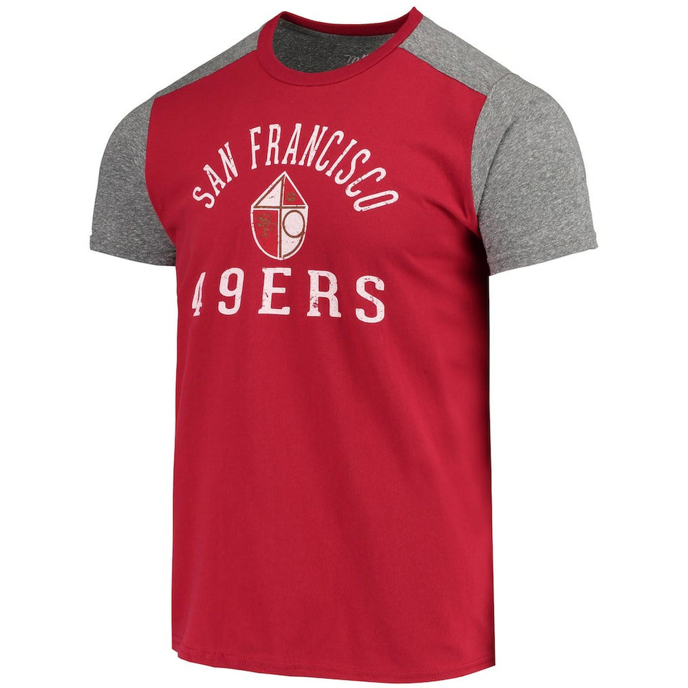 San Francisco 49ers Majestic Threads Gridiron Classics Field Goal Slub T-Shirt Scarlet/Heathered Gray - NFL