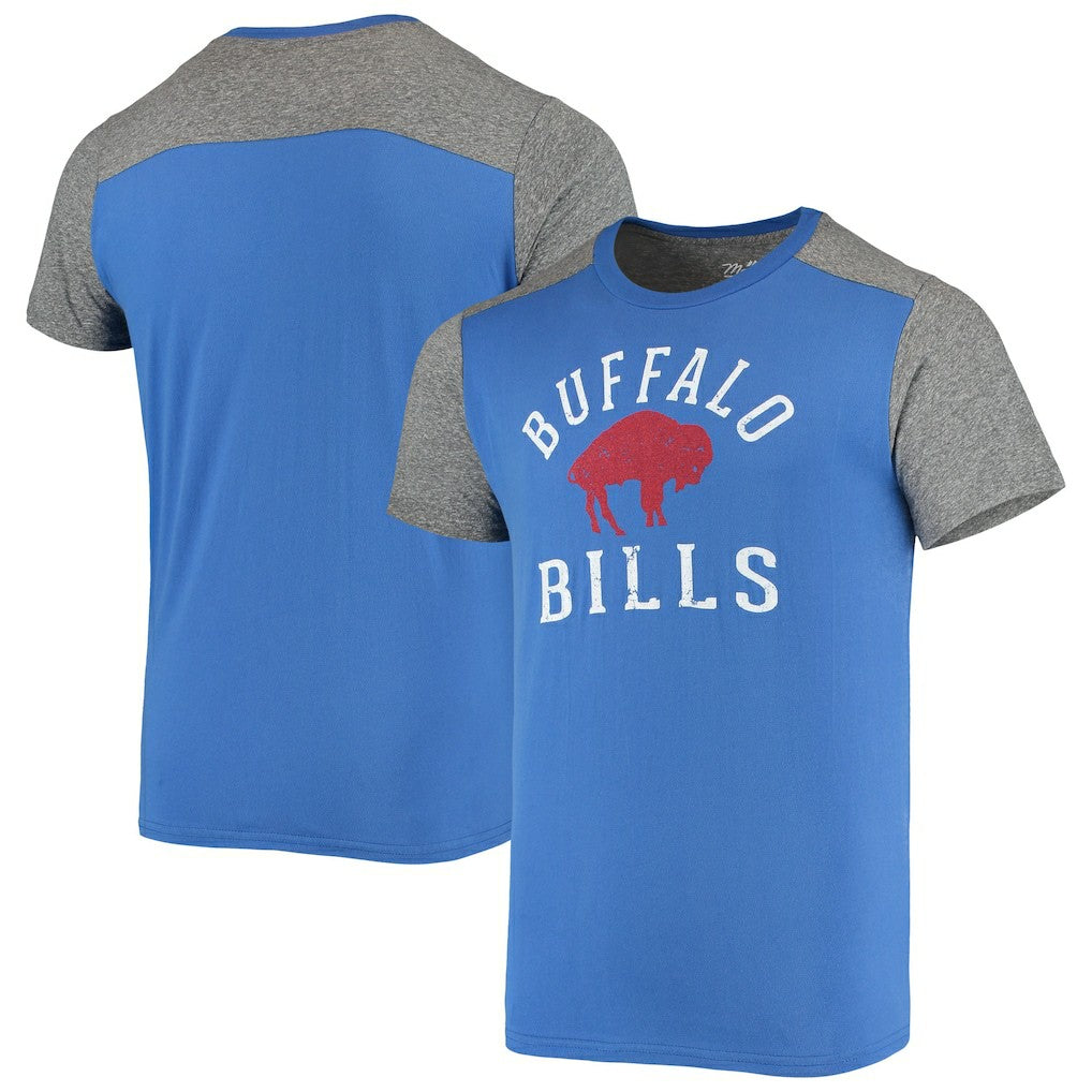Buffalo Bills Majestic Threads Gridiron Classics Field Goal Slub T-Shirt Royal/Heathered Gray - NFL