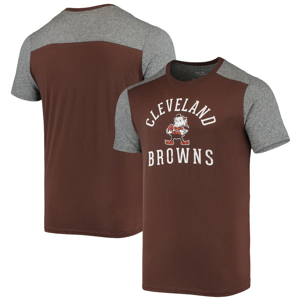 Cleveland Browns Majestic Threads Brownie The Elf Gridiron Classics Field Goal Slub T-Shirt Brown/Heathered Gray - NFL