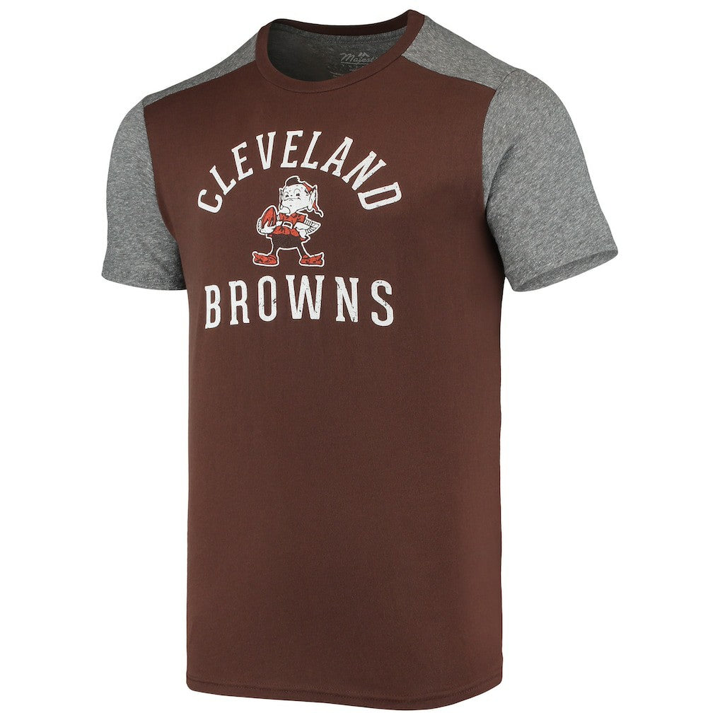 Cleveland Browns Majestic Threads Brownie The Elf Gridiron Classics Field Goal Slub T-Shirt Brown/Heathered Gray - NFL