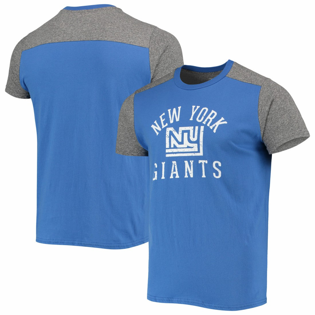 New York Giants Majestic Threads Gridiron Classics Field Goal Slub T-Shirt Royal/Heathered Gray - NFL