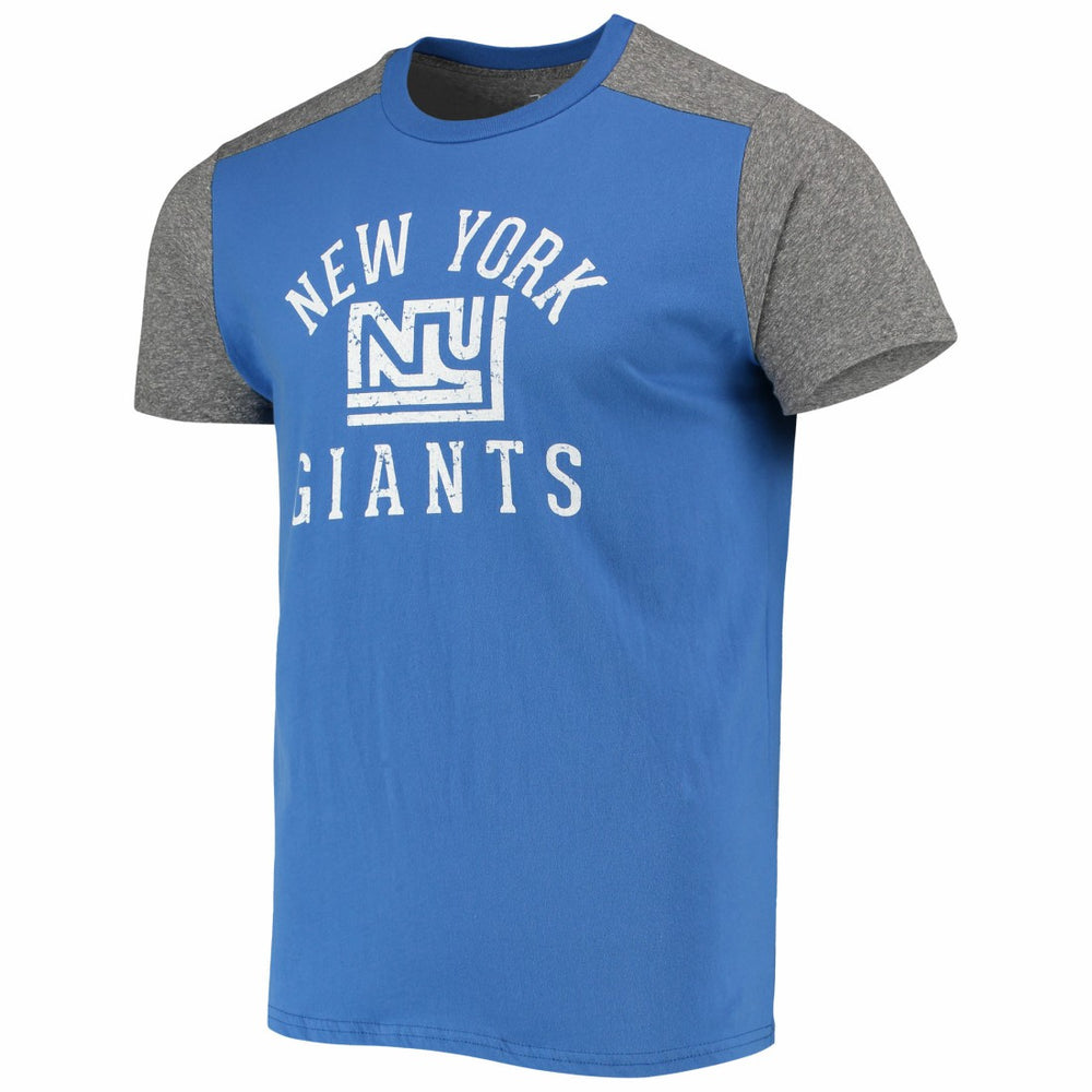 New York Giants Majestic Threads Gridiron Classics Field Goal Slub T-Shirt Royal/Heathered Gray - NFL