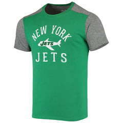 New York Jets Majestic Threads Gridiron Classics Field Goal Slub T-Shirt Kelly Green/Heathered Gray - NFL