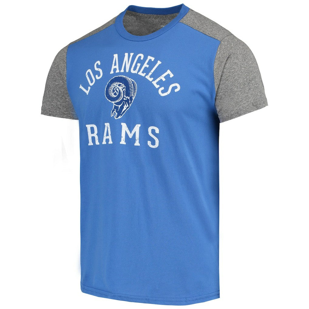 Los Angeles Rams Majestic Threads Gridiron Classics Field Goal Slub T-Shirt Royal/Heathered Gray - NFL