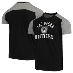 Las Vegas Raiders Majestic Threads Gridiron Classics Field Goal Slub T-Shirt Black/Heathered Gray - NFL