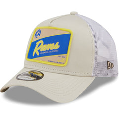 Los Angeles Rams New Era Happy Camper A-Frame Trucker 9FORTY Snapback Hat Khaki/White - NFL