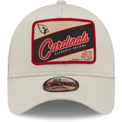 Arizona Cardinals New Era Happy Camper A-Frame Trucker 9FORTY Snapback Hat Khaki/White - NFL