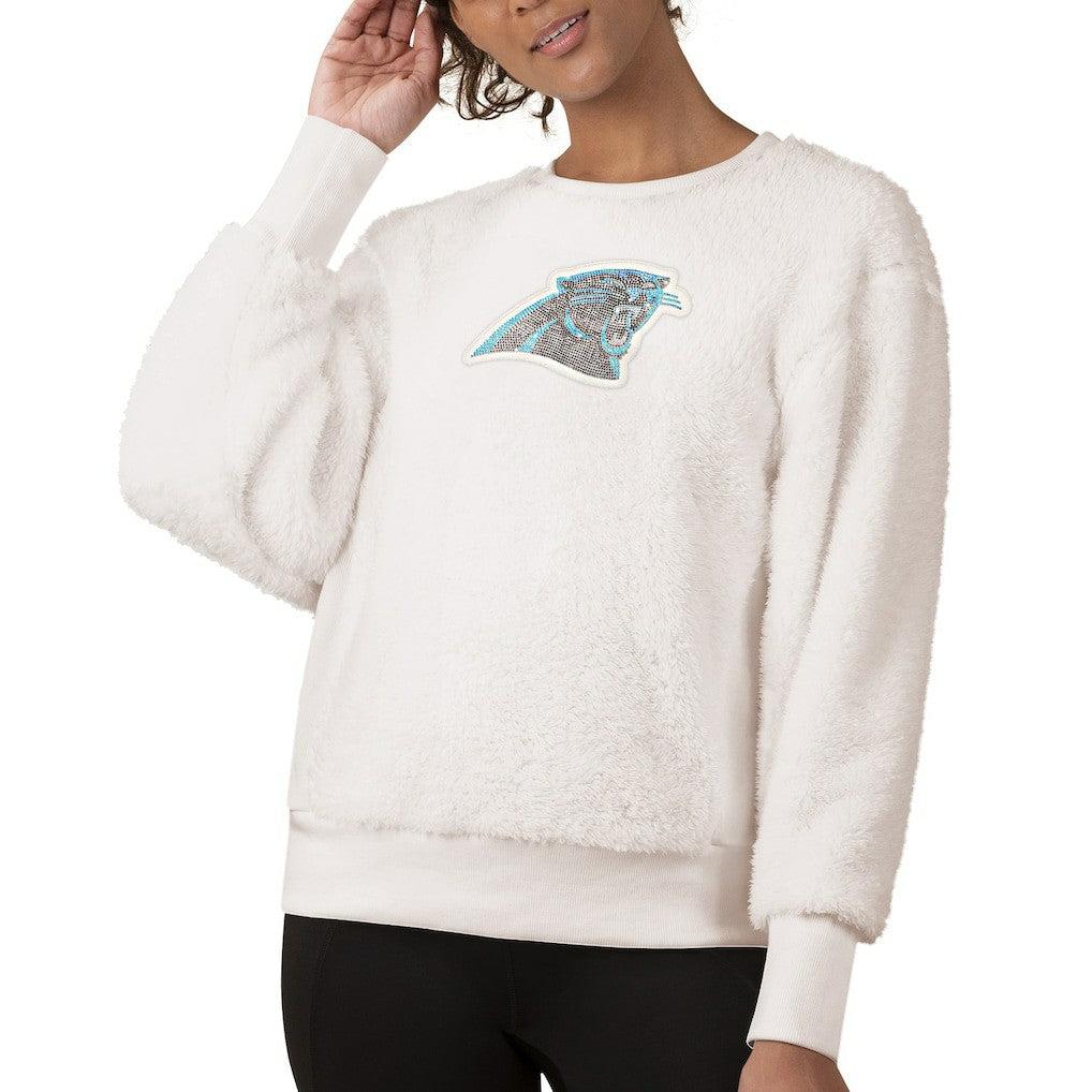 Carolina Panthers Touch Women's Milestone Tracker Pullover Sweatshirt White - NFL