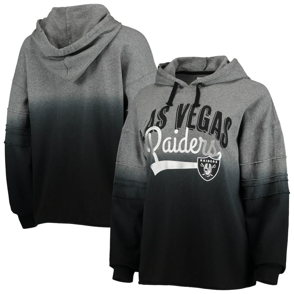 Las Vegas Raiders Touch Women's Superstar Dip-Dye Pullover Hoodie Heathered Gray/Black - NFL