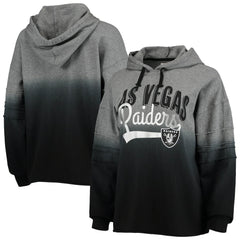 Las Vegas Raiders Touch Women's Superstar Dip-Dye Pullover Hoodie Heathered Gray/Black - NFL