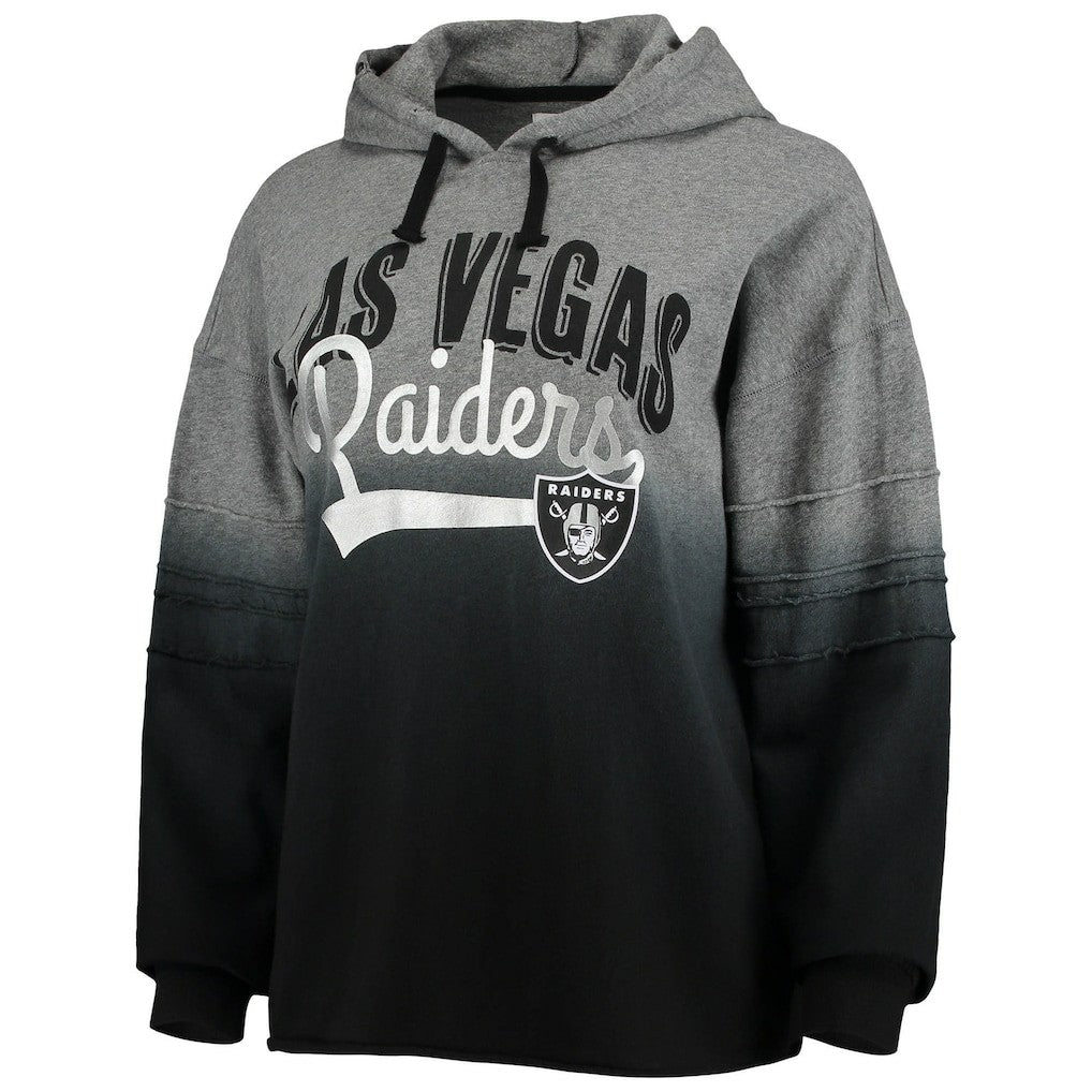 Las Vegas Raiders Touch Women's Superstar Dip-Dye Pullover Hoodie Heathered Gray/Black - NFL