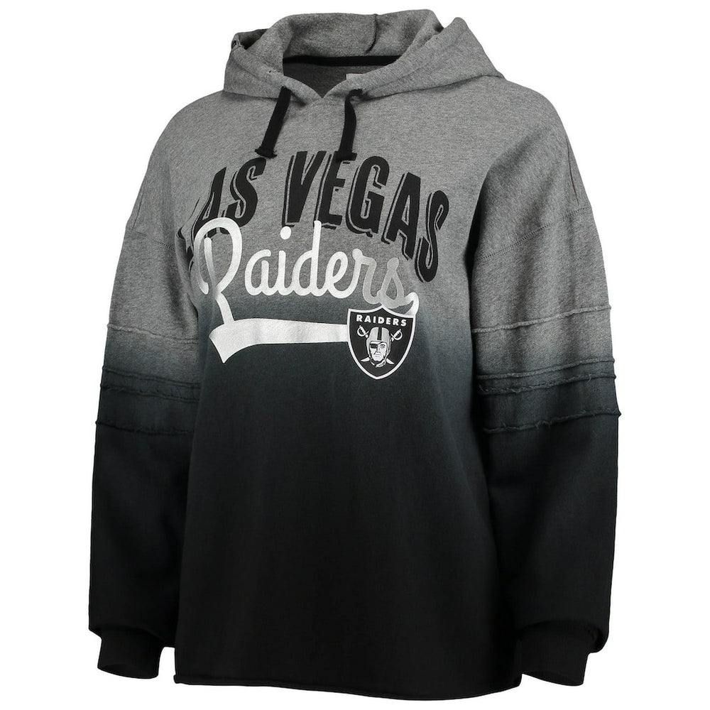 Las Vegas Raiders Touch Women's Superstar Dip-Dye Pullover Hoodie Heathered Gray/Black - NFL