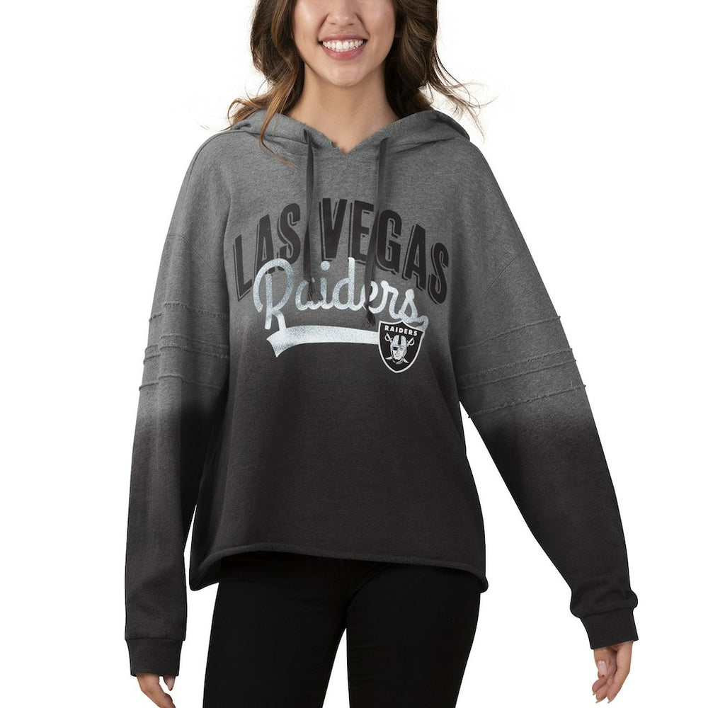 Las Vegas Raiders Touch Women's Superstar Dip-Dye Pullover Hoodie Heathered Gray/Black - NFL