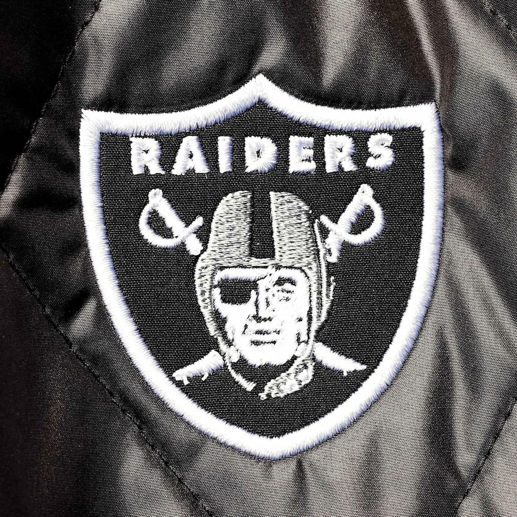 Las Vegas Raiders MSX by Michael Strahan Women's Charlotte Full-Zip Hoodie Puffer Jacket Black - NFL