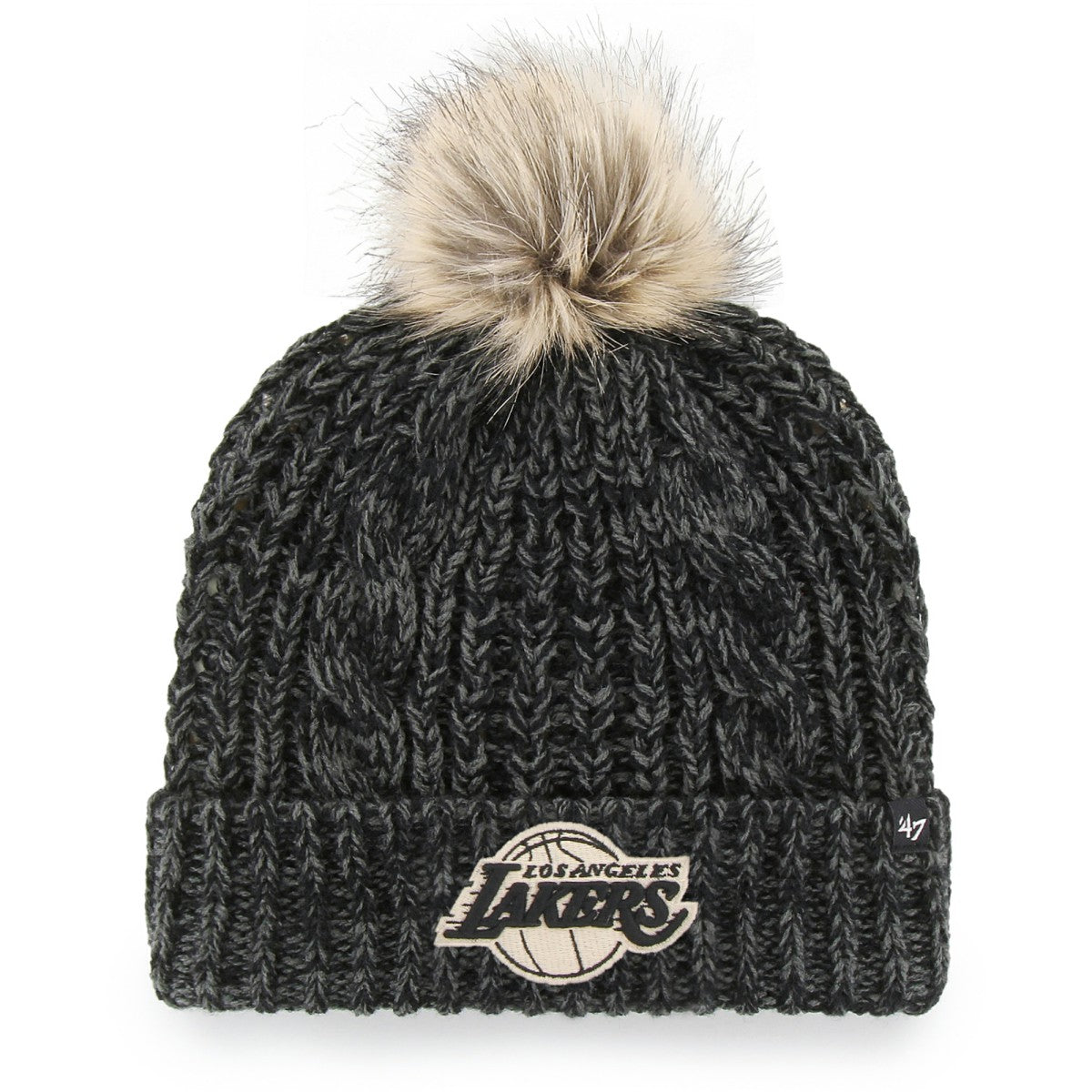 47 brand - Los Angeles Lakers '47 Women's Meeko Cuffed Knit Hat with Pom - Black