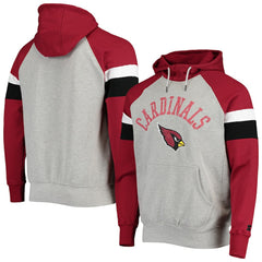 Arizona Cardinals Starter Home Run Raglan Pullover Hoodie Heathered Gray/Cardinal - NFL