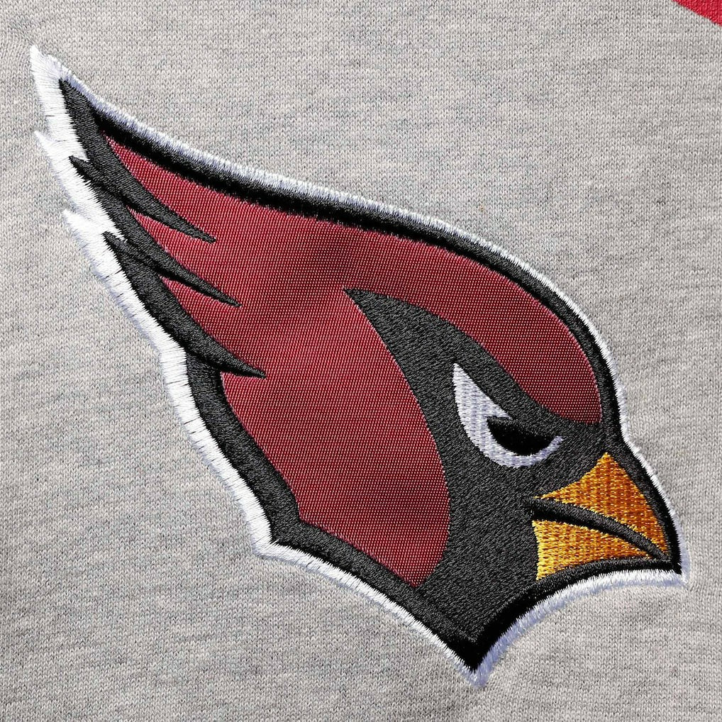 Arizona Cardinals Starter Home Run Raglan Pullover Hoodie Heathered Gray/Cardinal - NFL