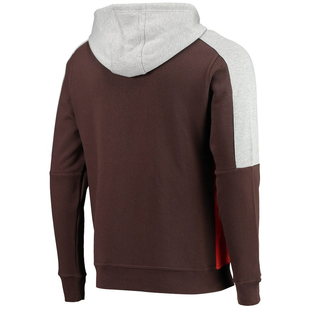 Cleveland Browns Starter Playoffs Color Block Full-Zip Hoodie Brown/Orange - NFL