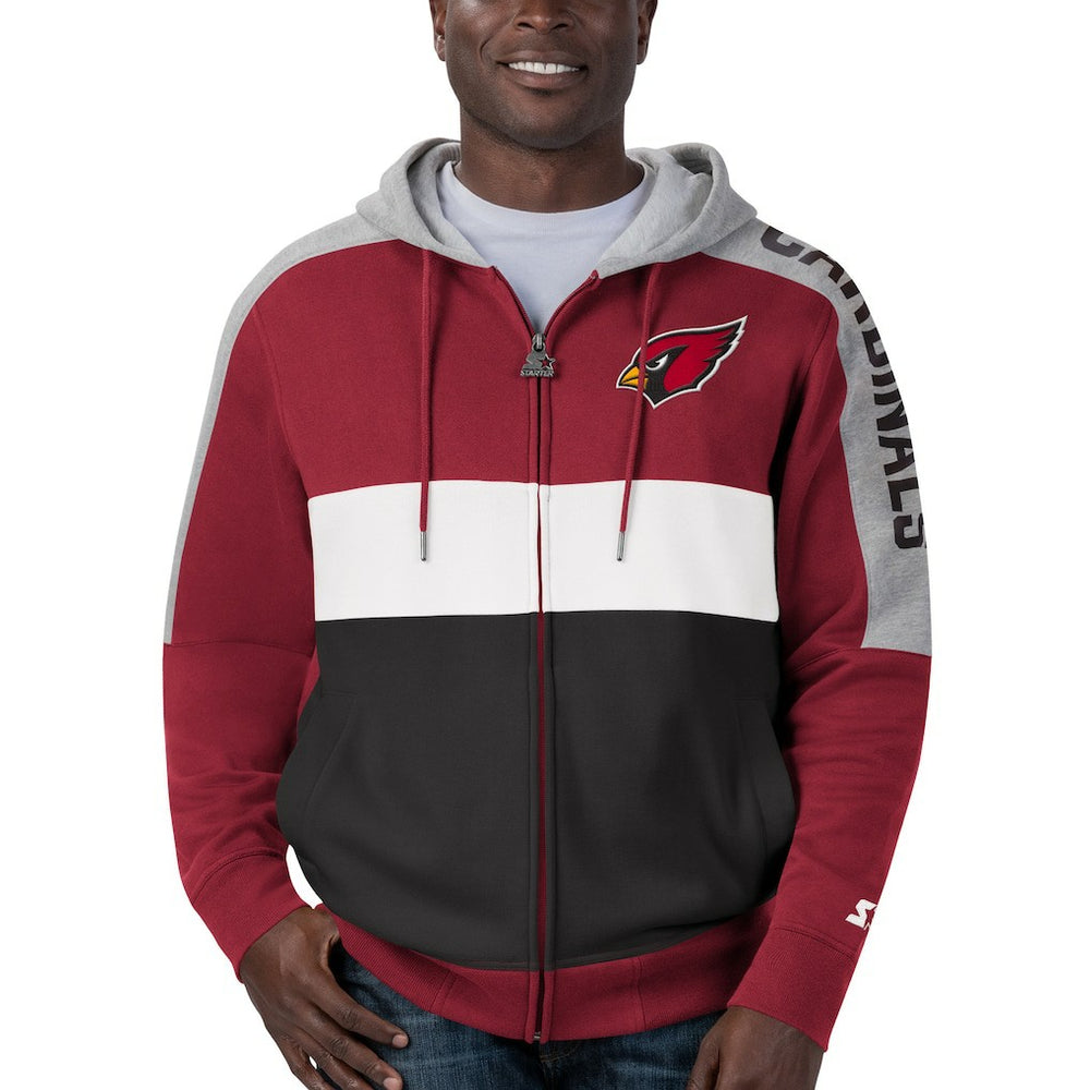 Arizona Cardinals Starter Playoffs Color Block Full-Zip Hoodie Cardinal/Black - NFL