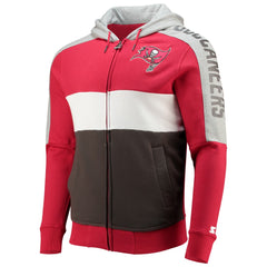 Tampa Bay Buccaneers Starter Playoffs Color Block Full-Zip Hoodie Red/Pewter - NFL
