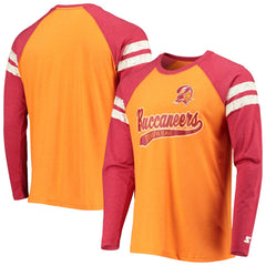 Tampa Bay Buccaneers Starter Throwback League Raglan Long Sleeve Tri-Blend T-Shirt Orange/Red - NFL