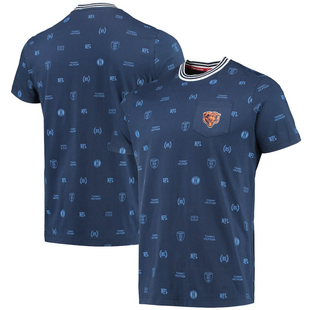 Chicago Bears Tommy Hilfiger Essential Pocket T-Shirt Navy - NFL