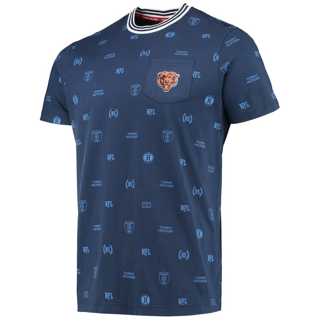 Chicago Bears Tommy Hilfiger Essential Pocket T-Shirt Navy - NFL