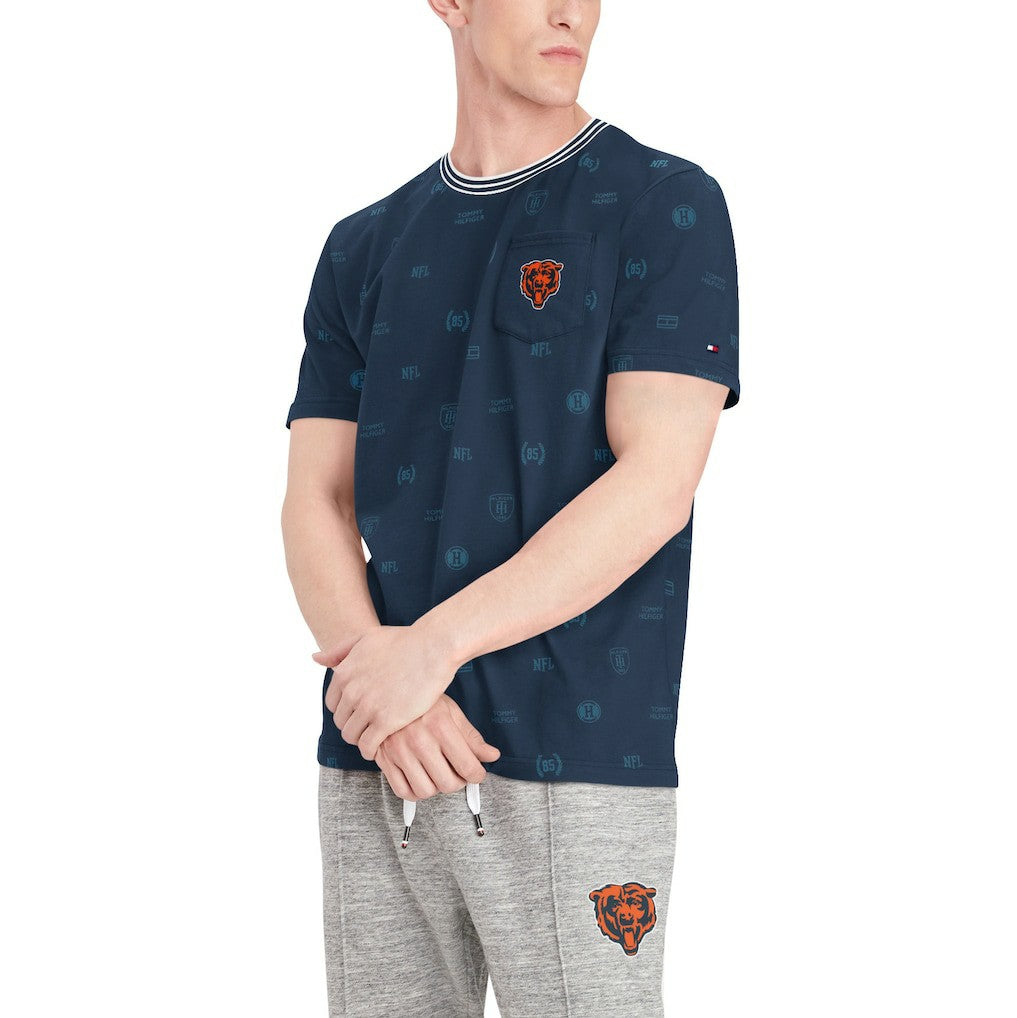 Chicago Bears Tommy Hilfiger Essential Pocket T-Shirt Navy - NFL
