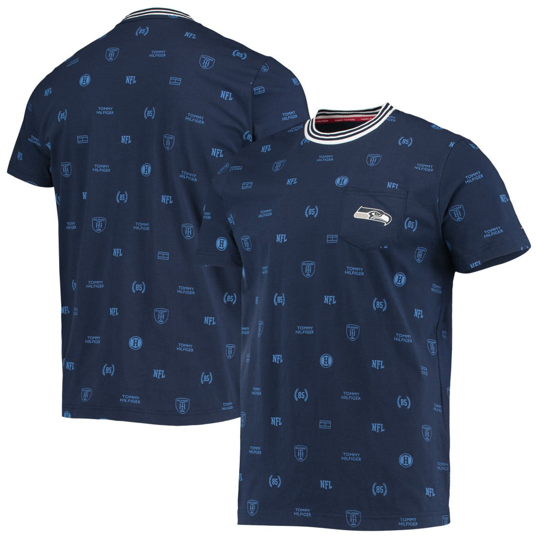 Seattle Seahawks Tommy Hilfiger Essential Pocket T-Shirt College Navy - NFL