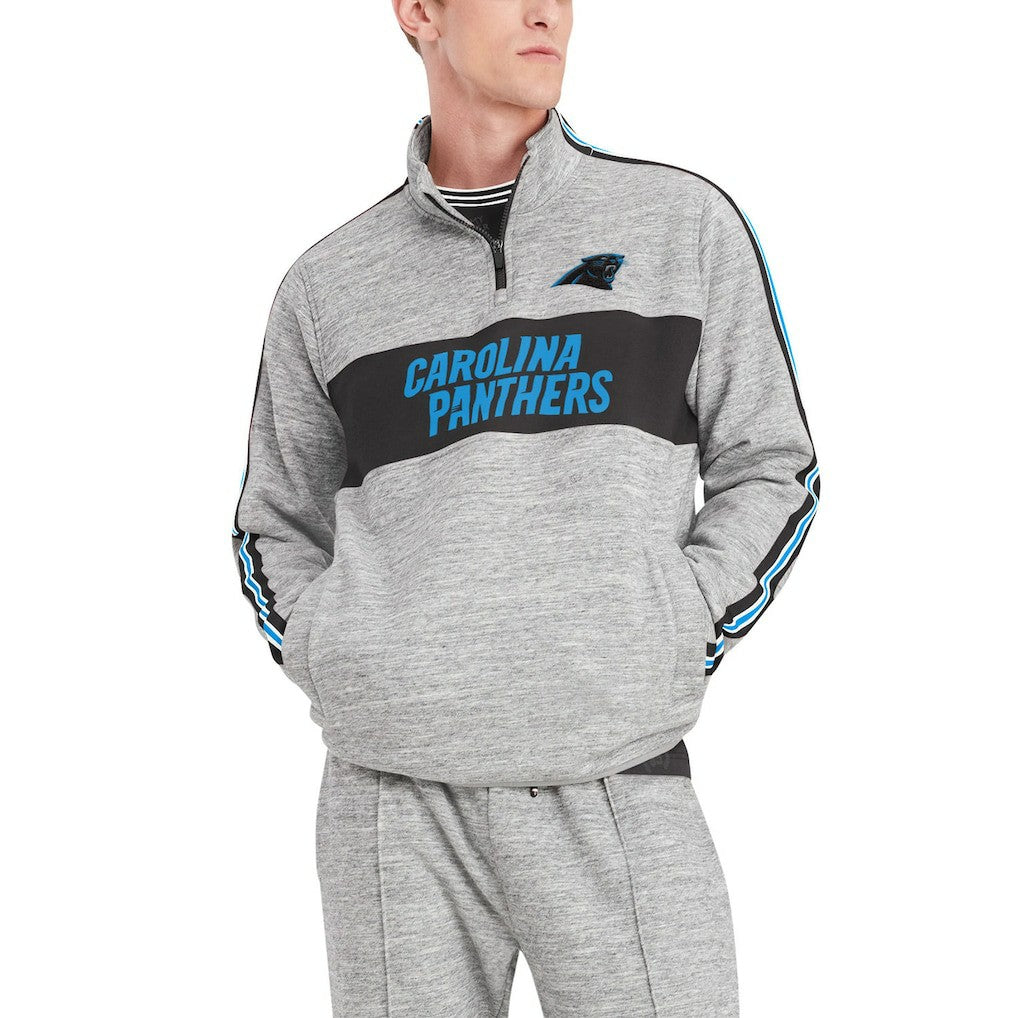 Carolina Panthers Tommy Hilfiger Mario Quarter-Zip Jacket Heathered Gray - NFL