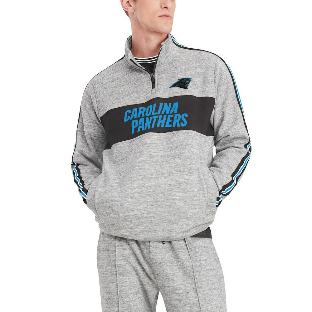 Carolina Panthers Tommy Hilfiger Mario Quarter-Zip Jacket Heathered Gray - NFL