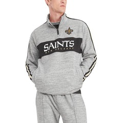 New Orleans Saints Tommy Hilfiger Mario Quarter-Zip Jacket Heathered Gray - NFL
