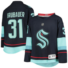 Philipp Grubauer Seattle Kraken Youth Home Replica Player Jersey Deep Sea Blue