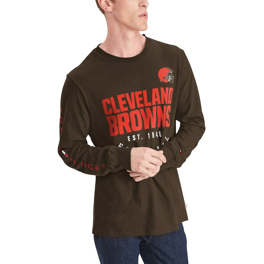 Cleveland Browns Tommy Hilfiger Peter Long Sleeve T-Shirt Brown - NFL