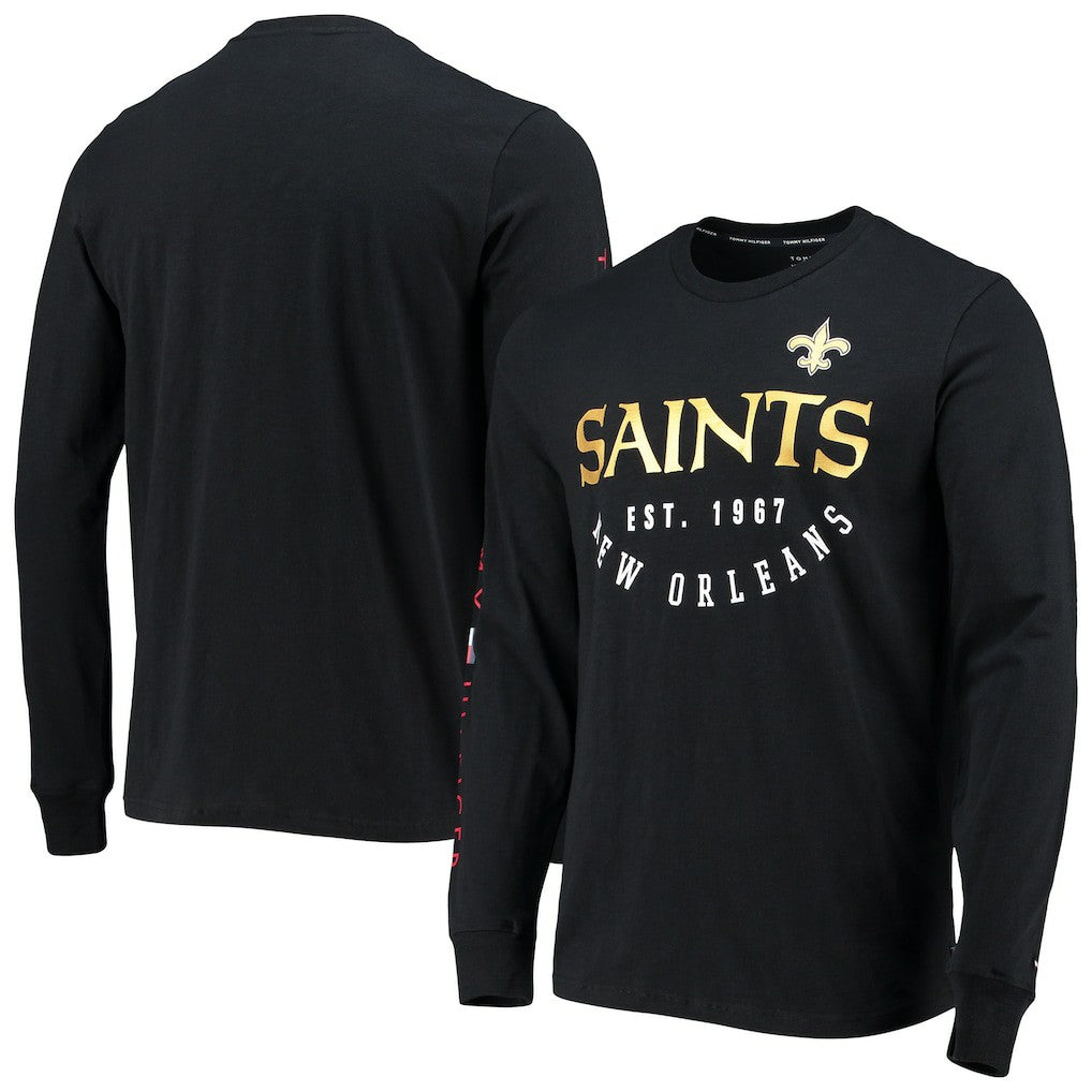 New Orleans Saints Tommy Hilfiger Peter Long Sleeve T-Shirt Black - NFL