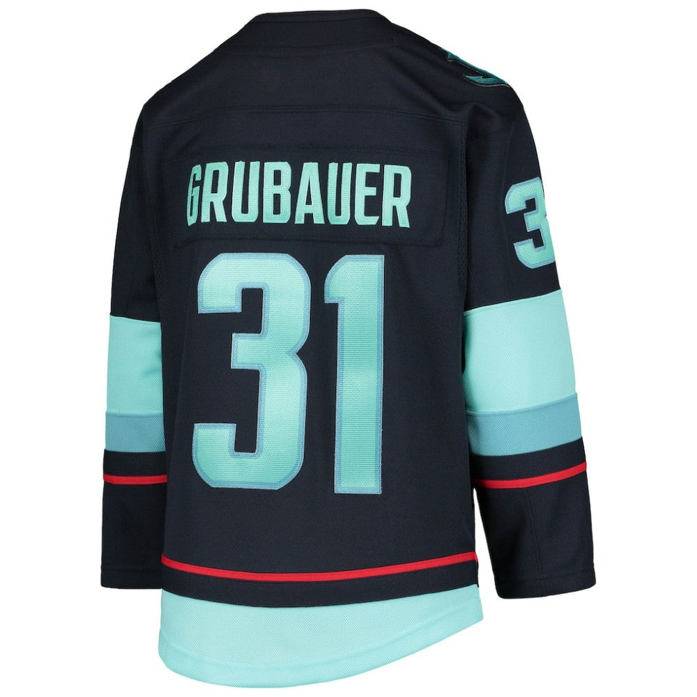 Philipp Grubauer Seattle Kraken Youth Home Premier Player Jersey - Deep Sea Blue | NHL Jerseys